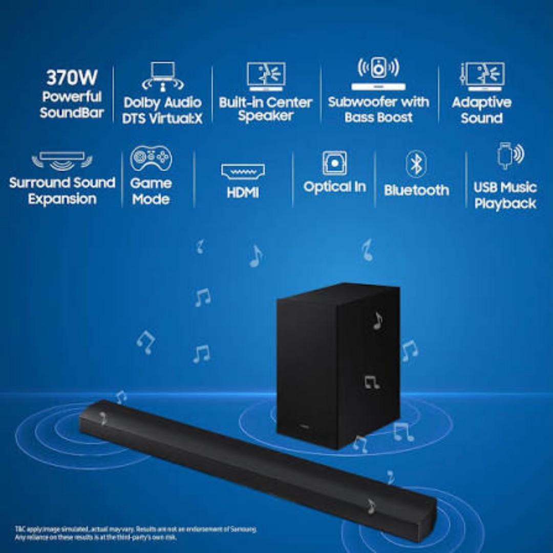 Samsung HW-B650D 370W 3.1 channel Dolby Soundbar
-1 year warranty