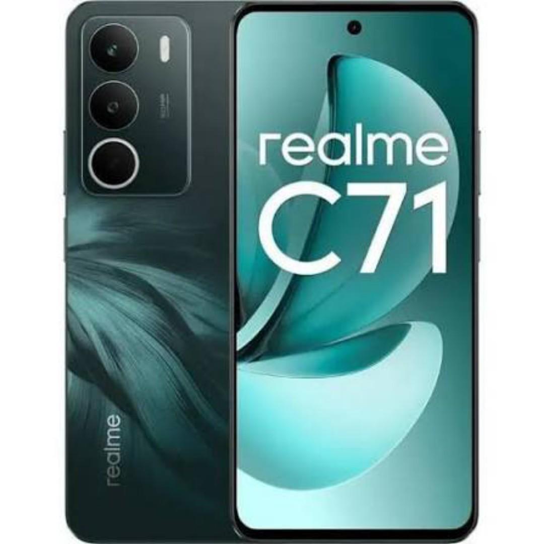 Realme C71 128GB+6GB 6.67" 120Hz 50MP AI cam 6000mAh 45W Dust Water Resistant Android 15 Type-C Dual Sim Side Fingerprint Smart Phones-1 year warranty