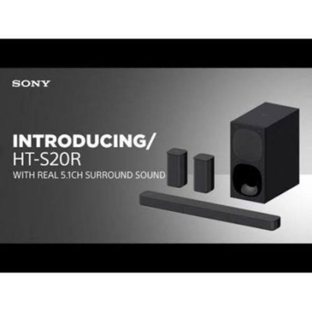 Sony HT-S20R Real 5.1ch Dolby Digital Soundbar for TV with subwoofer and Compact Rear Speakers, 5.1ch Home Theatre System (400W,Bluetooth & USB Connectivity, HDMI & Optical connectivity)