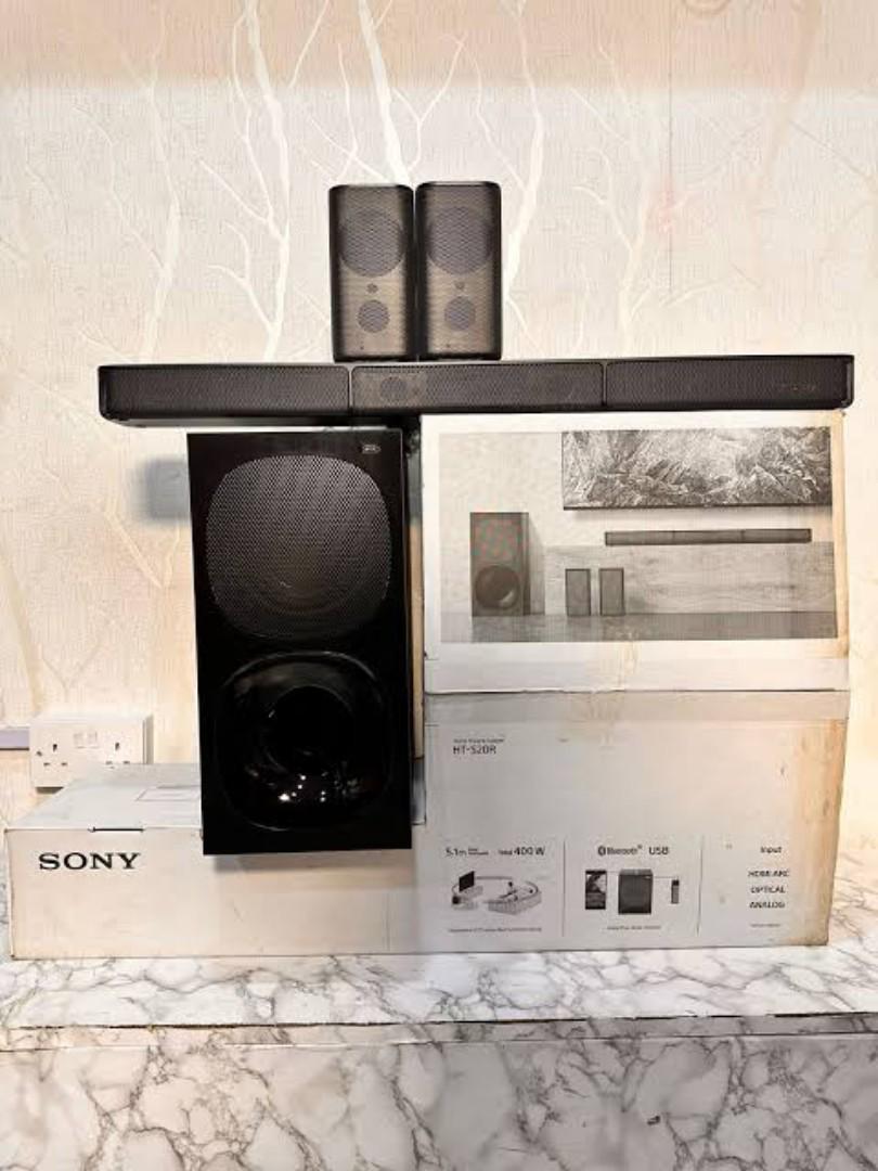 Sony HT-S20R Real 5.1ch Dolby Digital Soundbar for TV with subwoofer and Compact Rear Speakers, 5.1ch Home Theatre System (400W,Bluetooth & USB Connectivity, HDMI & Optical connectivity)