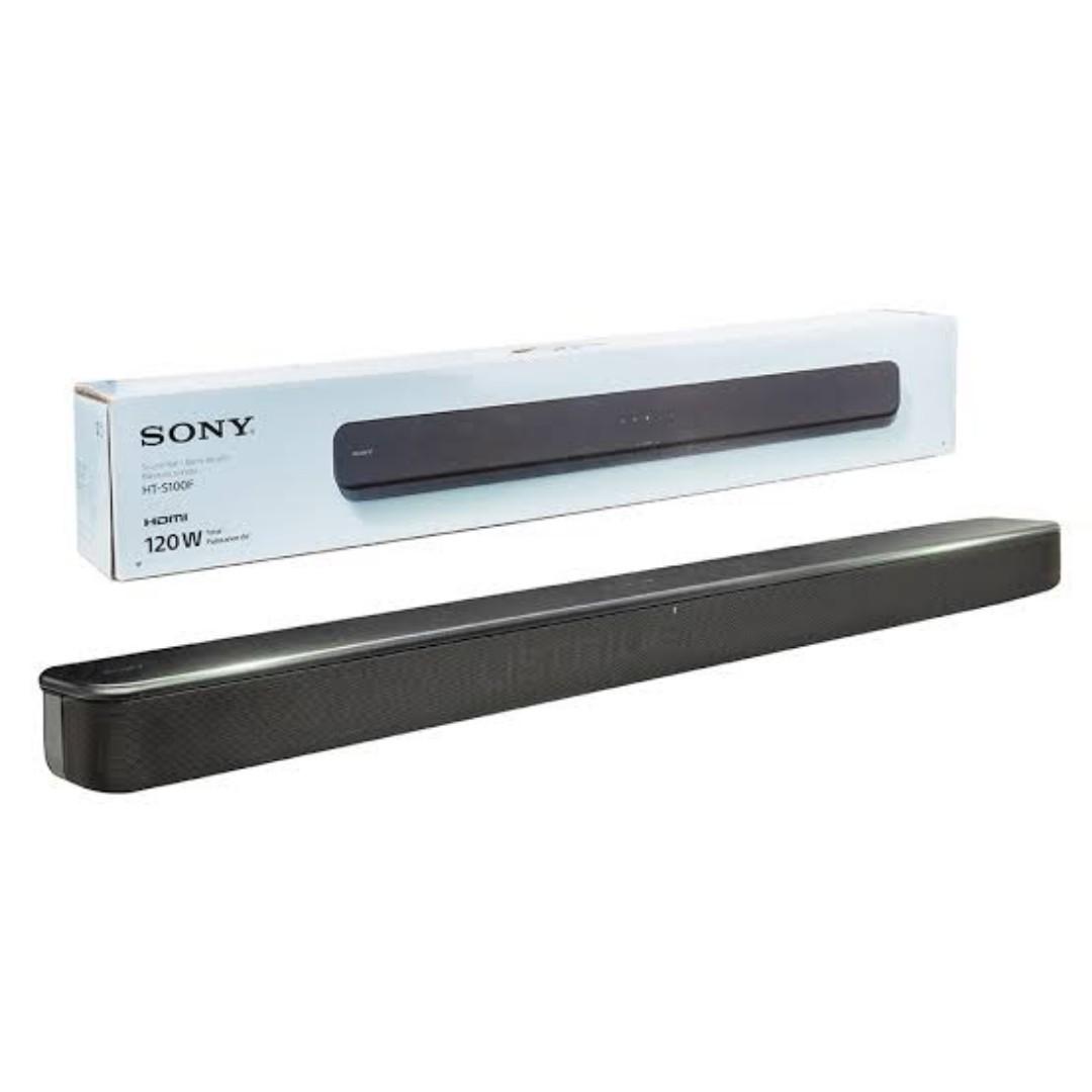 Sony HT-S100F 120W Wireless Single Soundbar with Bluetooth  Clear & Powerful Sound Easy Setup, Deep Bass, Immersive Experience-1 YEAR WARRANTY