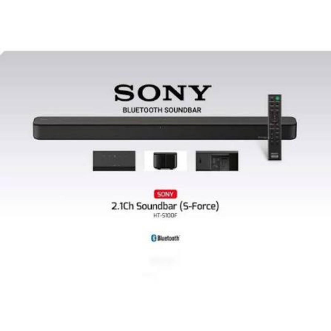 Sony HT-S100F 120W Wireless Single Soundbar with Bluetooth  Clear & Powerful Sound Easy Setup, Deep Bass, Immersive Experience-1 YEAR WARRANTY