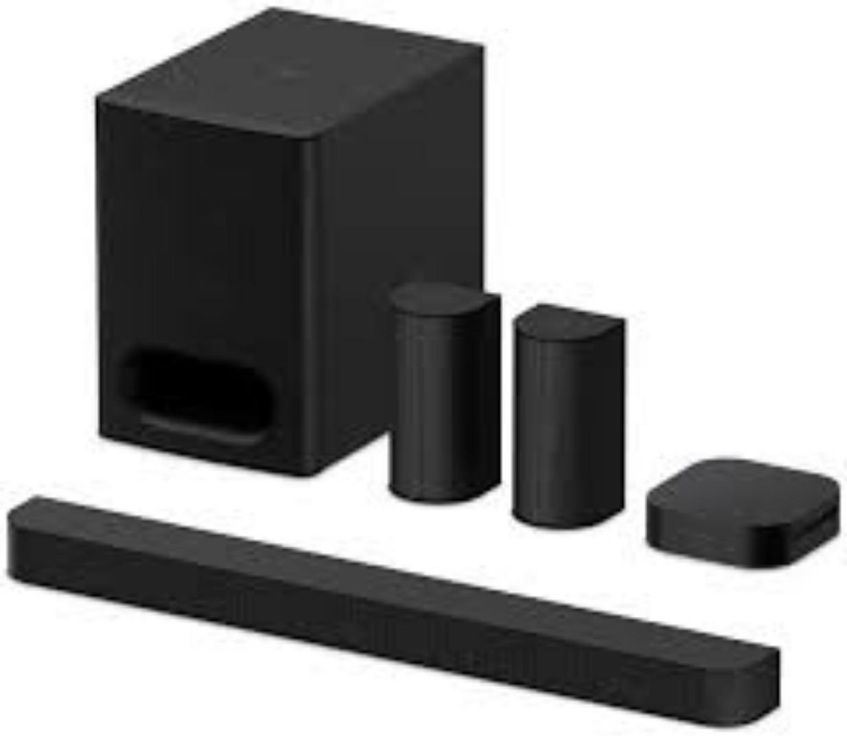Sony HT-S60 Bravia Theatre System 6 Real 5.1ch 1000W,Dolby Atmos/DTS:X Soundbar Home Theatre with Powerful subwoofer & Wireless Rear Speakers,Voice Zoom3,BCA App, Bluetooth,HDMI eARC