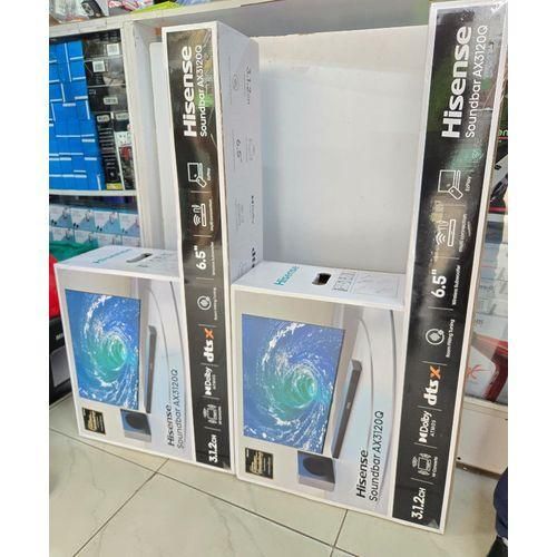 HISENSE AX3120Q 3.1.2 CH  DOLBY ATMOS SOUNBAR WITH  WIRELESS SUBWOOFER ,HIGH -PERFORMANCE AUDIO SYSTEM THAT DELIVERS UPTO  440W OF TOTAL OUTPUT POWER -1 YEAR WARRANTY