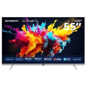 Skyworth 55Q6500G, 55-inches  4K UHD QLED TV Television Smart Ok Google TV Appstore Inbuilt Decoder,Netflix,Youtube,Prime Video,Bluetooth ENABLED Wi-Fi Enabled,Chrome i-cast Screen-1YEAR WARRANTY