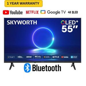 Skyworth 55Q6500G, 55-inches  4K UHD QLED TV Television Smart Ok Google TV Appstore Inbuilt Decoder,Netflix,Youtube,Prime Video,Bluetooth ENABLED Wi-Fi Enabled,Chrome i-cast Screen-1YEAR WARRANTY