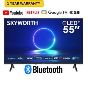 Skyworth 55Q6500G, 55-inches  4K UHD QLED TV Television Smart Ok Google TV Appstore Inbuilt Decoder,Netflix,Youtube,Prime Video,Bluetooth ENABLED Wi-Fi Enabled,Chrome i-cast Screen-1YEAR WARRANTY