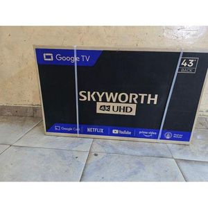 Skyworth 43' inch 4k  Frameless Smart GOOGLE TV  Android Bluetooth Enabled Netflix Youtube I-cast Prime Video Google Play Assistant Television CHROME CAST  In built Wi-FI & OK GOOGLE.