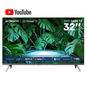 Skyworth 32" inch 32E3500G Frameless Smart Android TV ,Netflix, Youtube ,Bluetooth ,Google App-store, Dolby Audio Prime Video Built-in Chrome-cast  i-cast-1 YEAR  WARRANTY