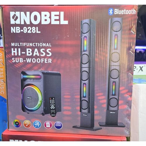 Nobel NB-928L Hi-Fi Tall Boy Woofer System, Bluetooth Subwoofer 5.1 Channel, Powerful Bass, USB/SD/FM Radio, Remote Control Home-1 year warranty