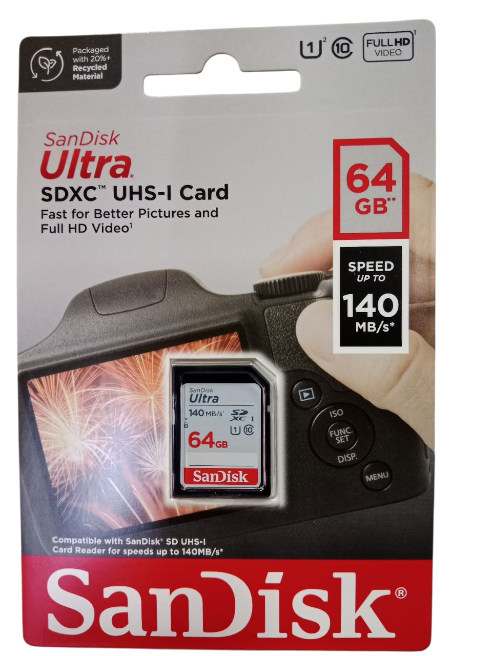 SANDISK ULTRA SDXC UHS 1 CARD 64GB  SPEED 140MBS