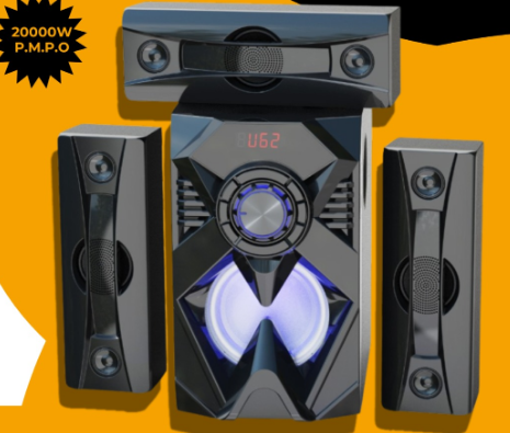 Sinatech woofer 3.1 ST-6301 MULTI MEDIA SPEAKER SYSTEM 20000W-Produces high quality sound, remedy to your sound quest