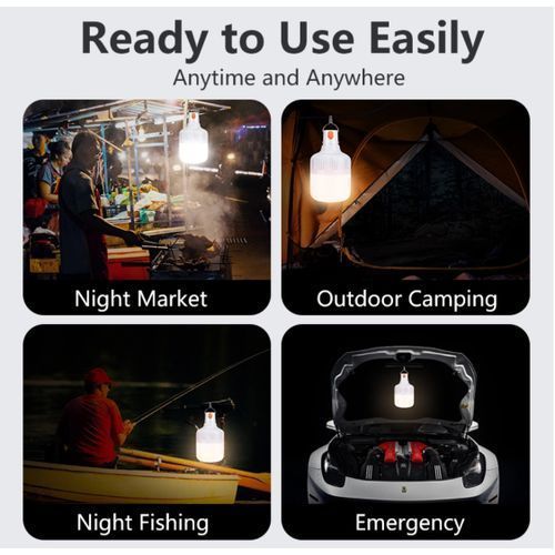 Chargable reading lights + free charging cableOutdoor USB Rechargeable LED Lamp Bulbs Emergency Light 20W 40W 80W 150W Portable Hook Up Camping Lights Home Decor Night Light + free charging cable