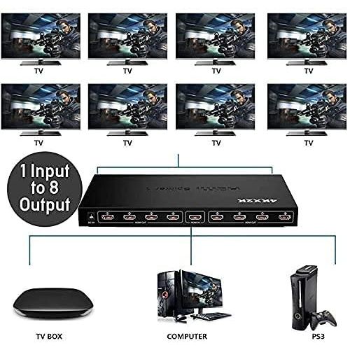 4K Premier Quality Ultra HD HDMI Splitter 1X8 8 Port Repeater Amplifier
