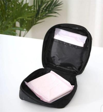 Women High Quality Custom PU Leather Portable Sanitary Napkin Tampon Pads Pouch Mini Cosmetic Makeup Bag Lipstick Case Storage Reusable Compact Organizer Multifunctional Waterproof Bag