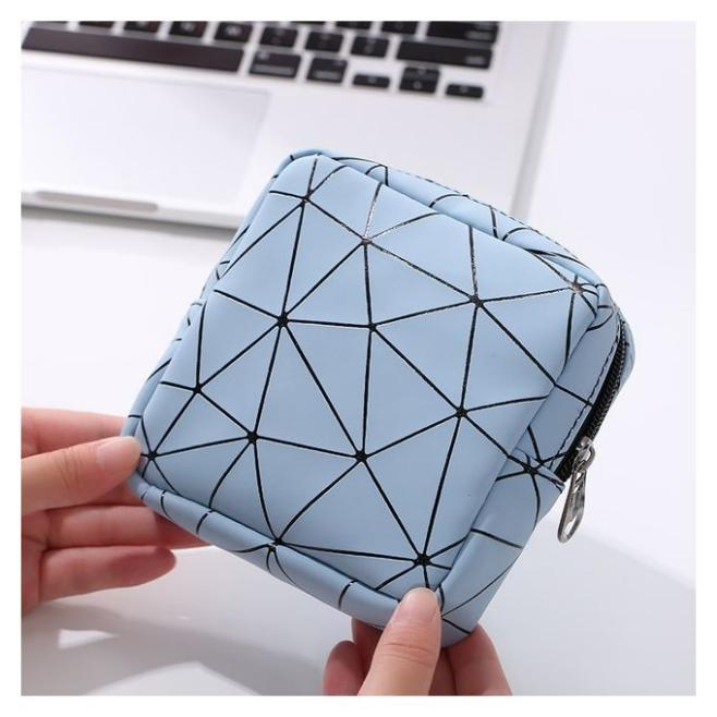 Women High Quality Custom PU Leather Portable Sanitary Napkin Tampon Pads Pouch Mini Cosmetic Makeup Bag Lipstick Case Storage Reusable Compact Organizer Multifunctional Waterproof Bag