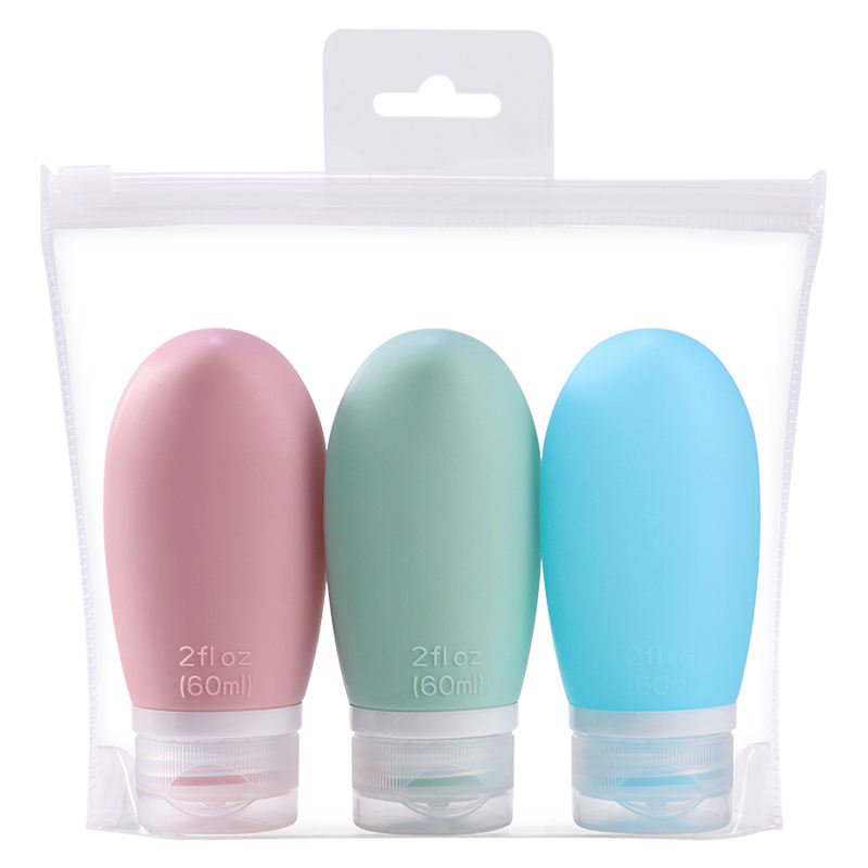 3pcs LeakProof Refillable Travel Bottles Silicone Portable Squeezable Toiletry Containers for Shampoo Lotion Cream Hand Sanitizer Shower gel skin care BottleTravel Essentials Empty Bottles Storage Set