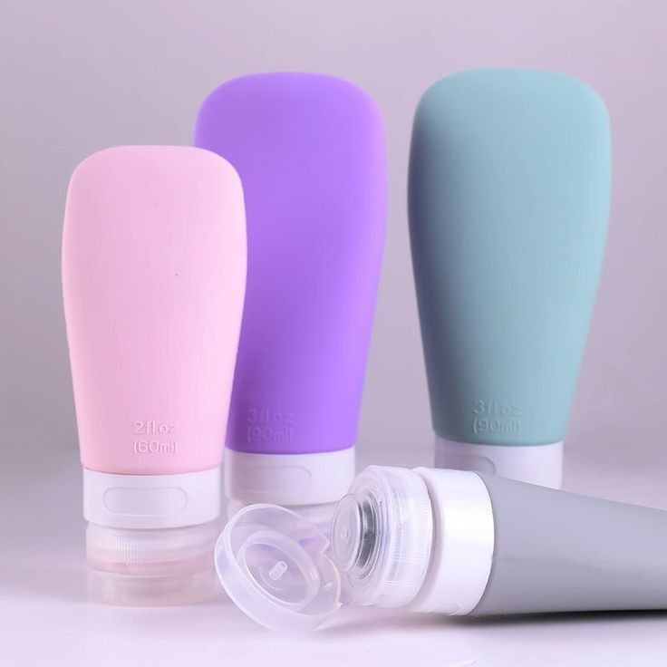 4pcs LeakProof Refillable Travel Bottles Silicone Squeezable Toiletry Containers for Shampoo Lotion Cream Hand Sanitizer Skincare BottleTravel Essentials Empty Storage Bottles Set