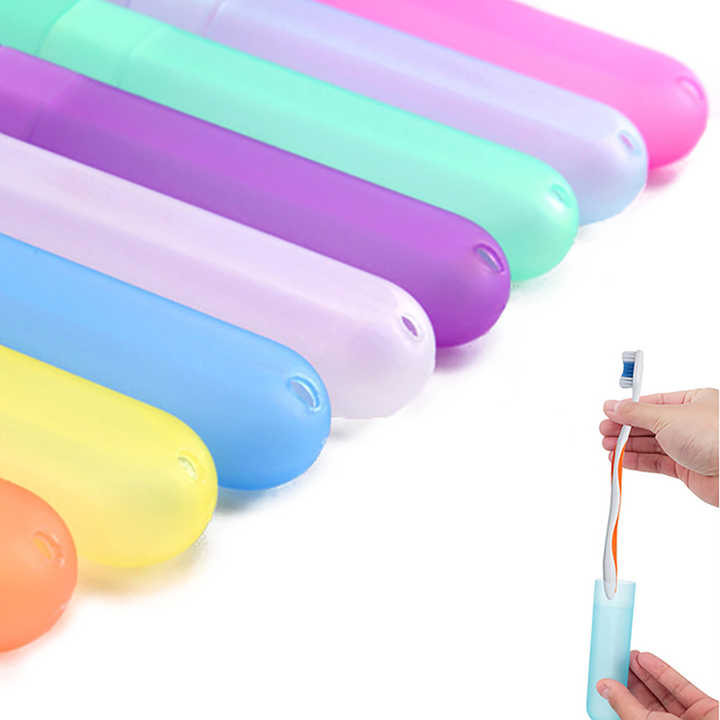 Portable Travel Toothbrush Holder Cover Case Luxury Travel Plastic Container Toothbrush Protection Organizer Box for Oral Care Colorful Toothbrush Storage Cover for School Home Office or Vacation Use