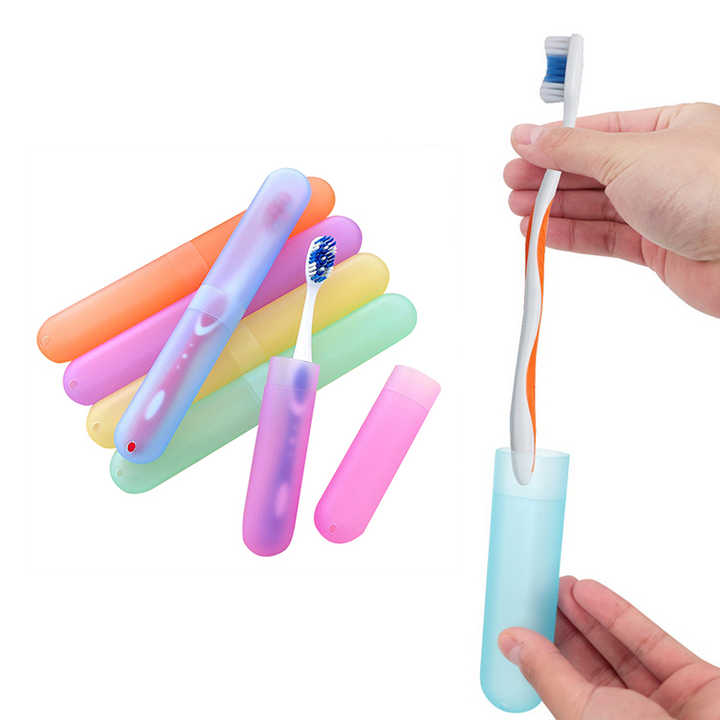 Portable Travel Toothbrush Holder Cover Case Luxury Travel Plastic Container Toothbrush Protection Organizer Box for Oral Care Colorful Toothbrush Storage Cover for School Home Office or Vacation Use