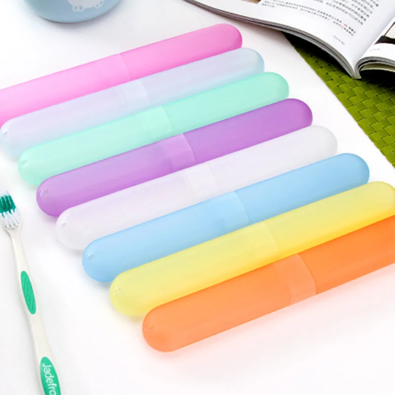 Portable Travel Toothbrush Holder Cover Case Luxury Travel Plastic Container Toothbrush Protection Organizer Box for Oral Care Colorful Toothbrush Storage Cover for School Home Office or Vacation Use