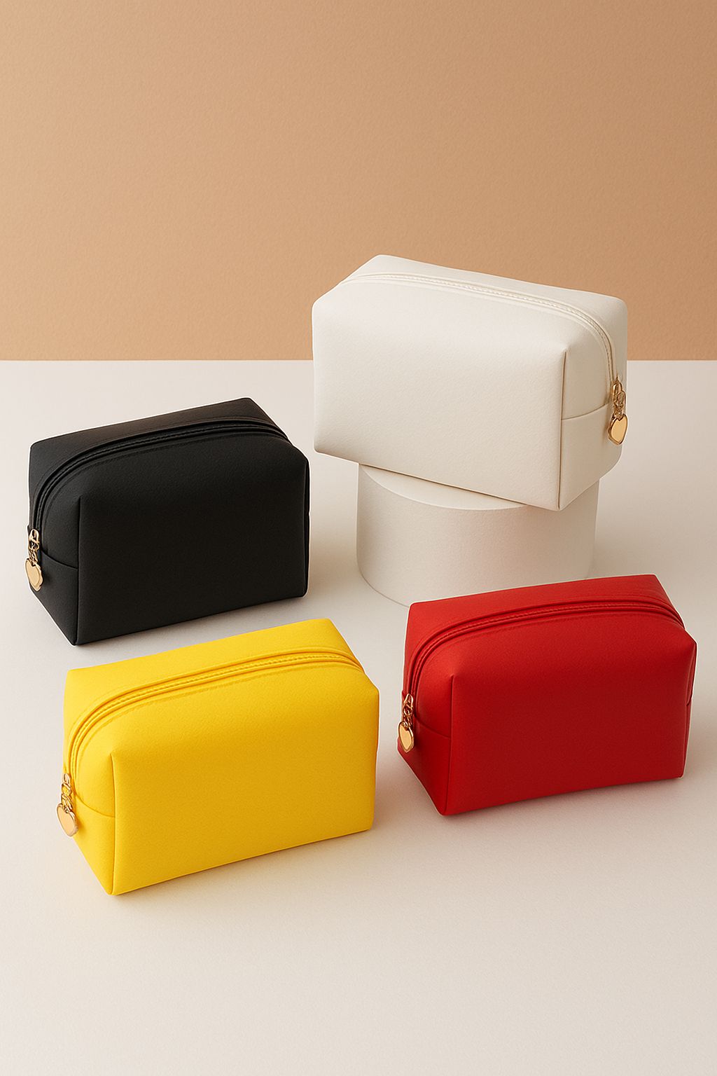 Women Travel Makeup Bags PU Leather Portable Large-Capacity Pouch Waterproof Bathroom Washbag Multifunctional Toiletry Kit Box Organizer Purse Cosmetic Skincare Pads Bag Storage Handbag for Girls