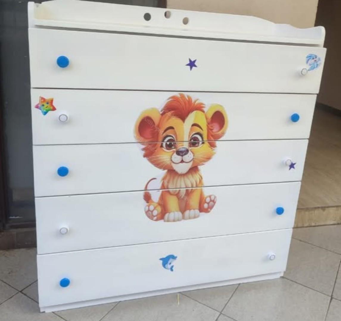 Dresser with 5 Drawers, White Chest of Drawers with Open Shelves, Modern 5 Drawer Chest with Knobs, 5 Drawer Dresser Cabinet for Bedroom Living Room,