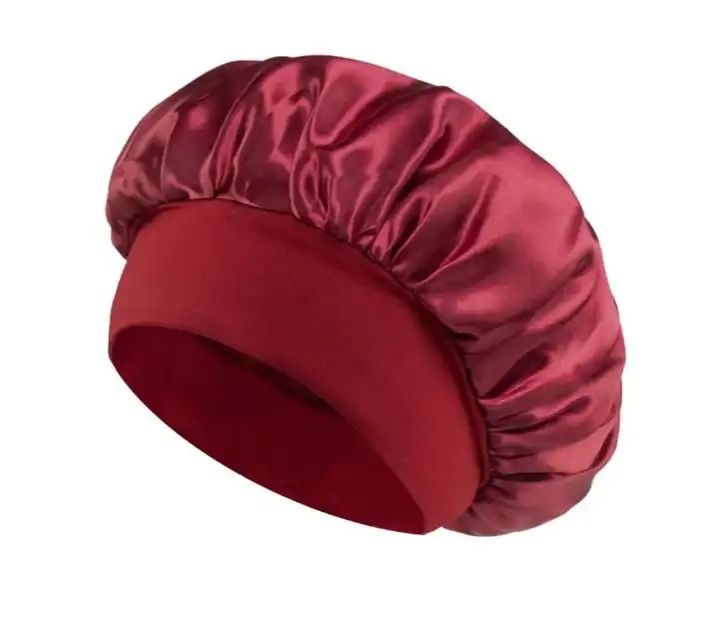Satin Headscarf Hat Sleeping Bonnet Curly Hair Wrap Silk Cap Fashion Wide Soft Elastic Springy Band Head Scarf Headwear Pure Color Night Sleep Hat Nightcap Head Cover