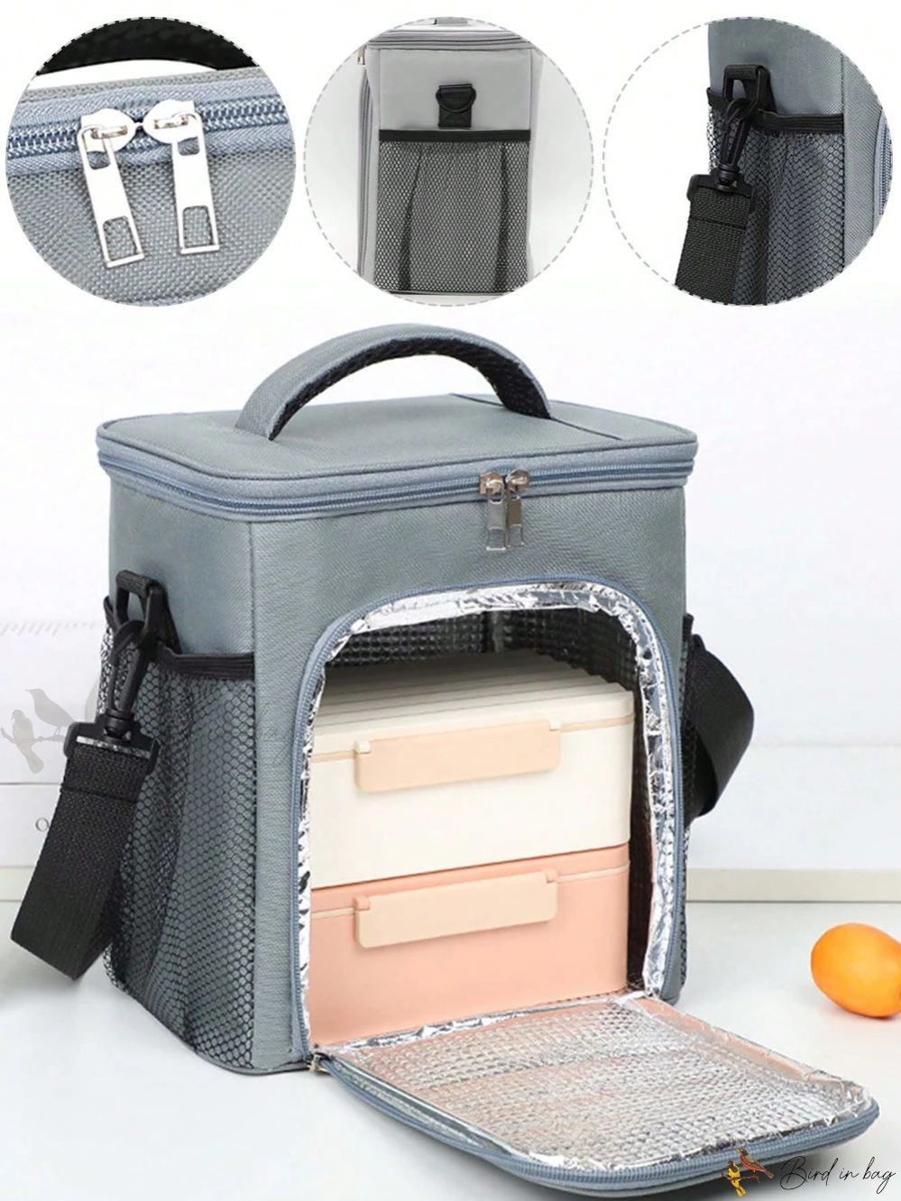Premium 2 compartment Insulated Lunch Bag with Large Capacity / Multi-functional Crossbody Cooler bag for Office, Work, Camping, and Picnic