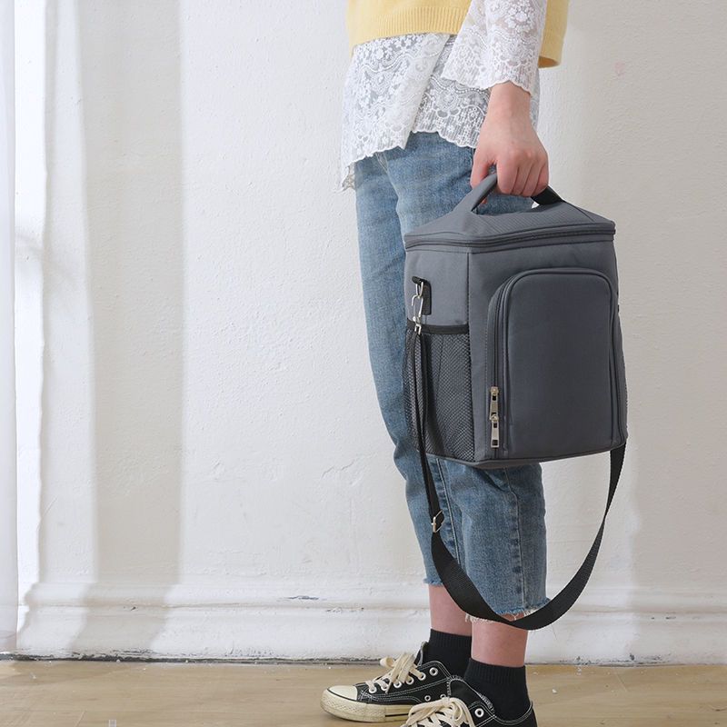 Premium 2 compartment Insulated Lunch Bag with Large Capacity / Multi-functional Crossbody Cooler bag for Office, Work, Camping, and Picnic