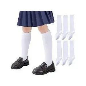 OFFER !! OFFER! ! 6 Pairs Comfy Cotton White Girls School Socks – Soft, Breathable & Durable Everyday Uniform Essentials