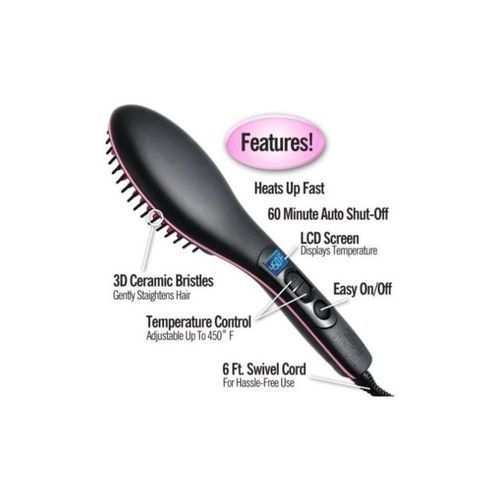 Simply Straight Hot Comb Ceramic Hair Brush Straightener