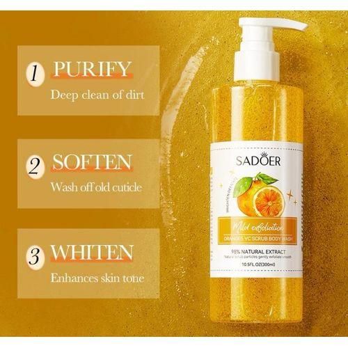 SADOER Orange VC Scrub Body Wash Shower Gel