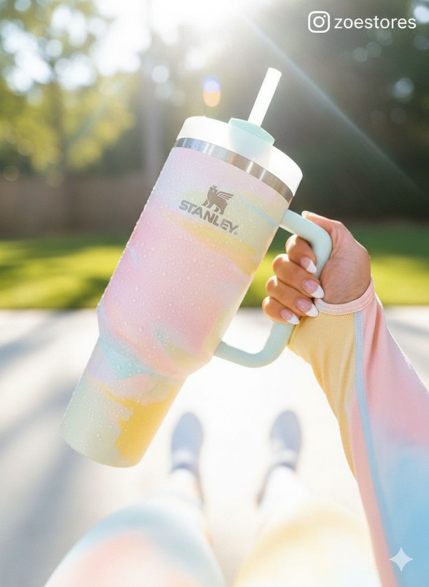 Stanley cup, marble, Quencher H2.0 Tumbler Cup – 40oz Stainless Steel Insulated Travel Mug with Handle & Straw – Hot & Cold Drinks