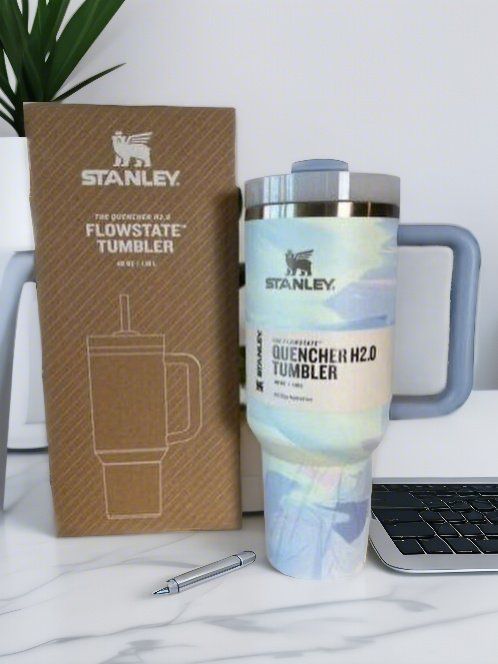 Stanley cup, marble, Quencher H2.0 Tumbler Cup – 40oz Stainless Steel Insulated Travel Mug with Handle & Straw – Hot & Cold Drinks