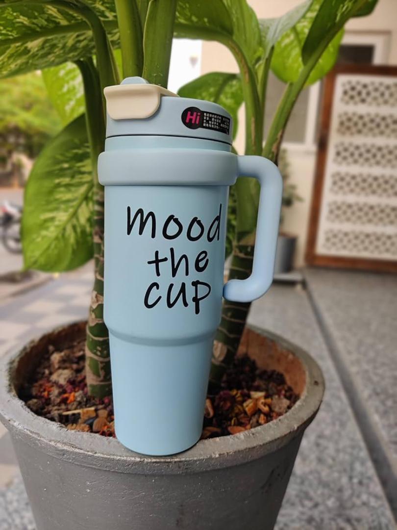 Stanley cup, MOOD Cup Tumbler – Stainless Steel Insulated Water Bottle | Keeps Drinks Hot & Cold for 12 Hours | Leakproof Travel Mug