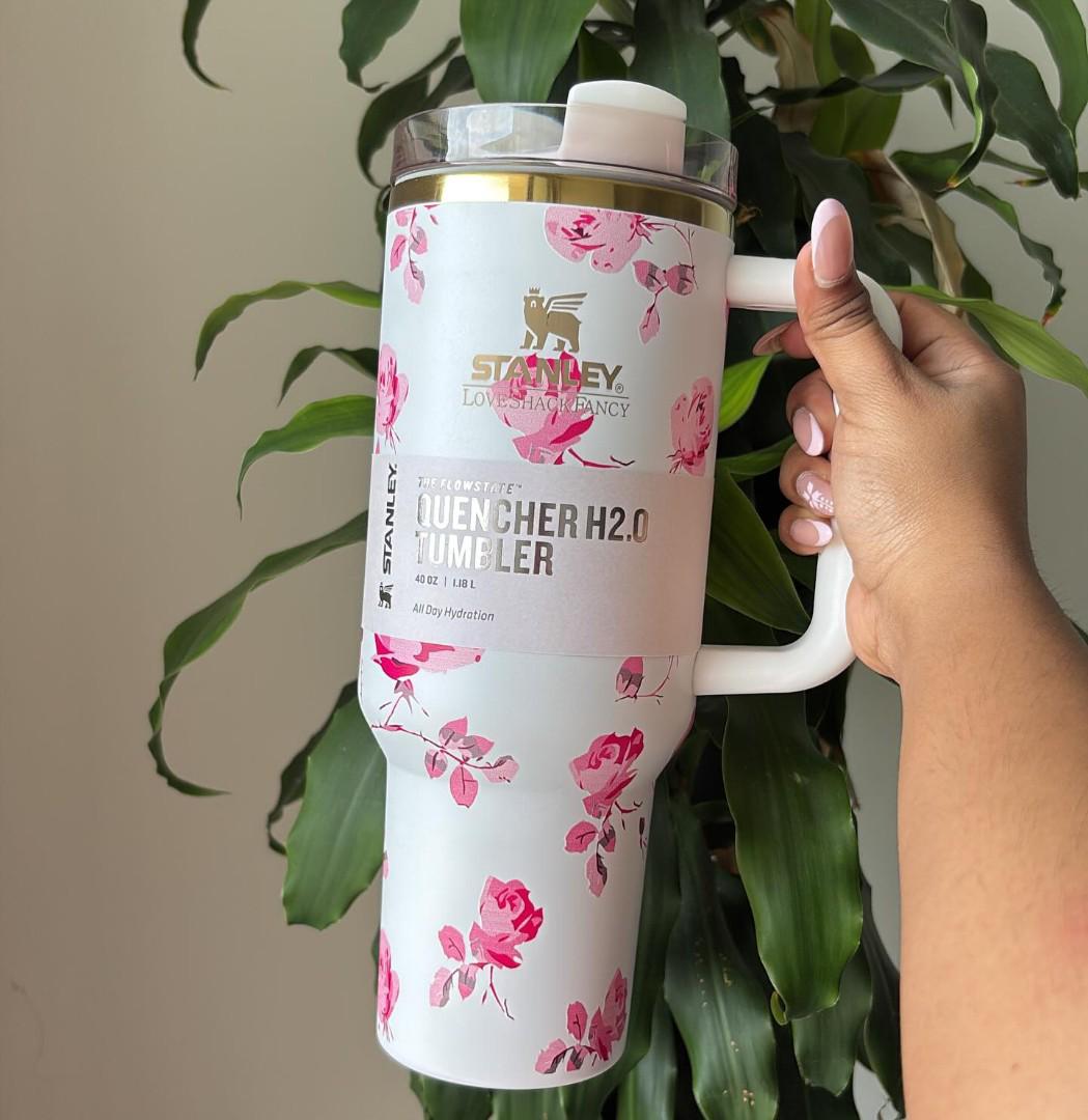 Stanley Cups flora colors Quencher: 40oz Insulated Tumbler Cup - Travel Coffee Cup - Stainless Steel Cups with Straw