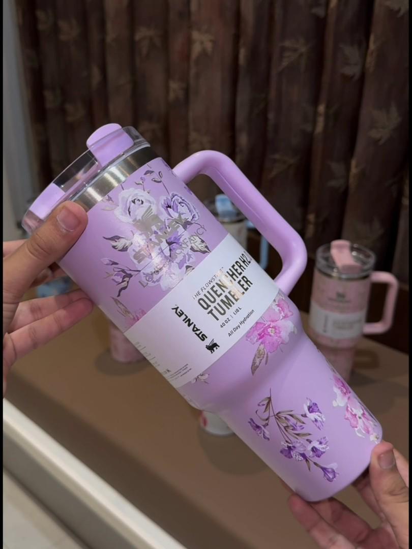 Stanley Cups flora colors Quencher: 40oz Insulated Tumbler Cup - Travel Coffee Cup - Stainless Steel Cups with Straw