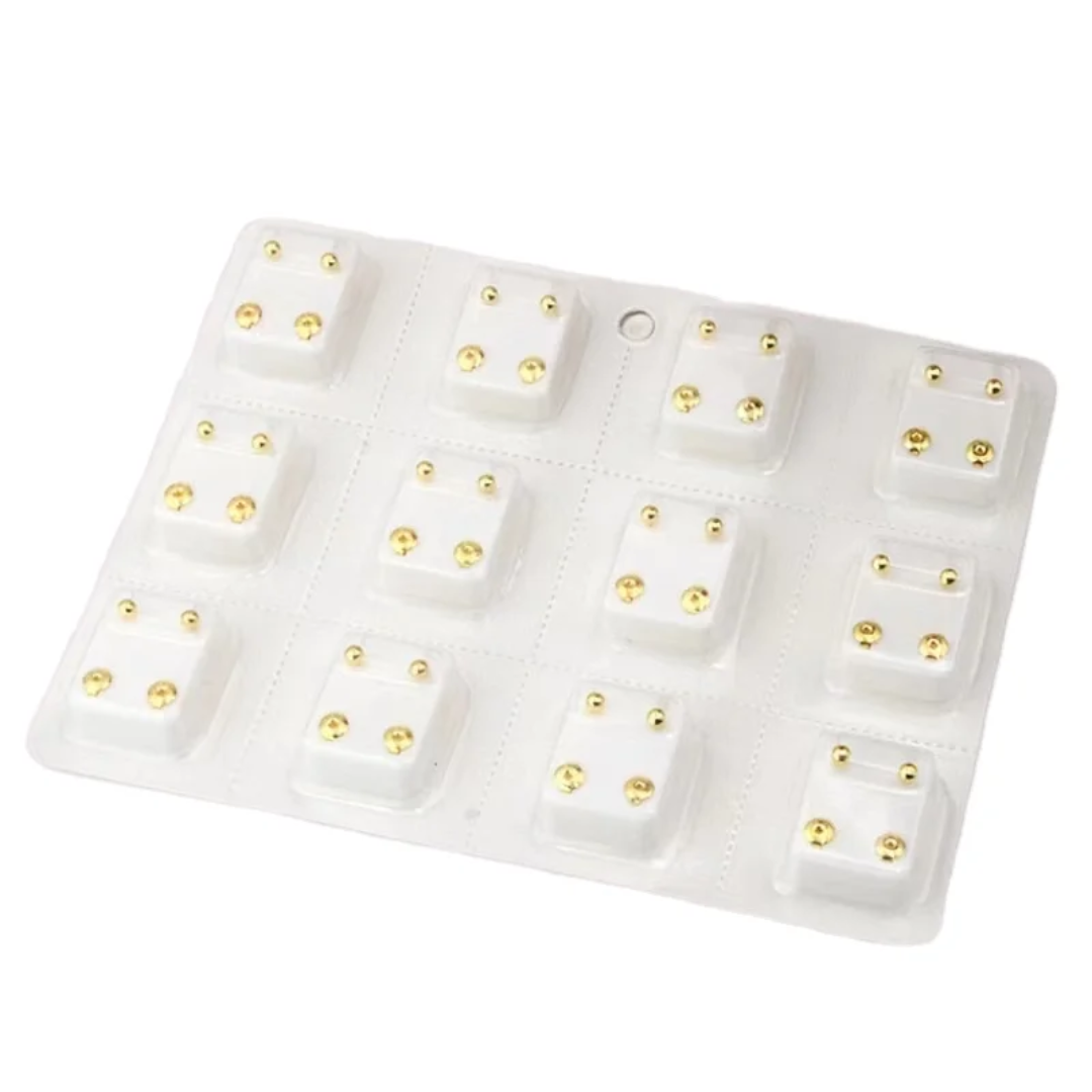 Professional Ear Piercing Gun Kit + 6 Pieces Caflon Stud Earrings | Safe & Easy Ear Piercing Tool(caflon gold plain)