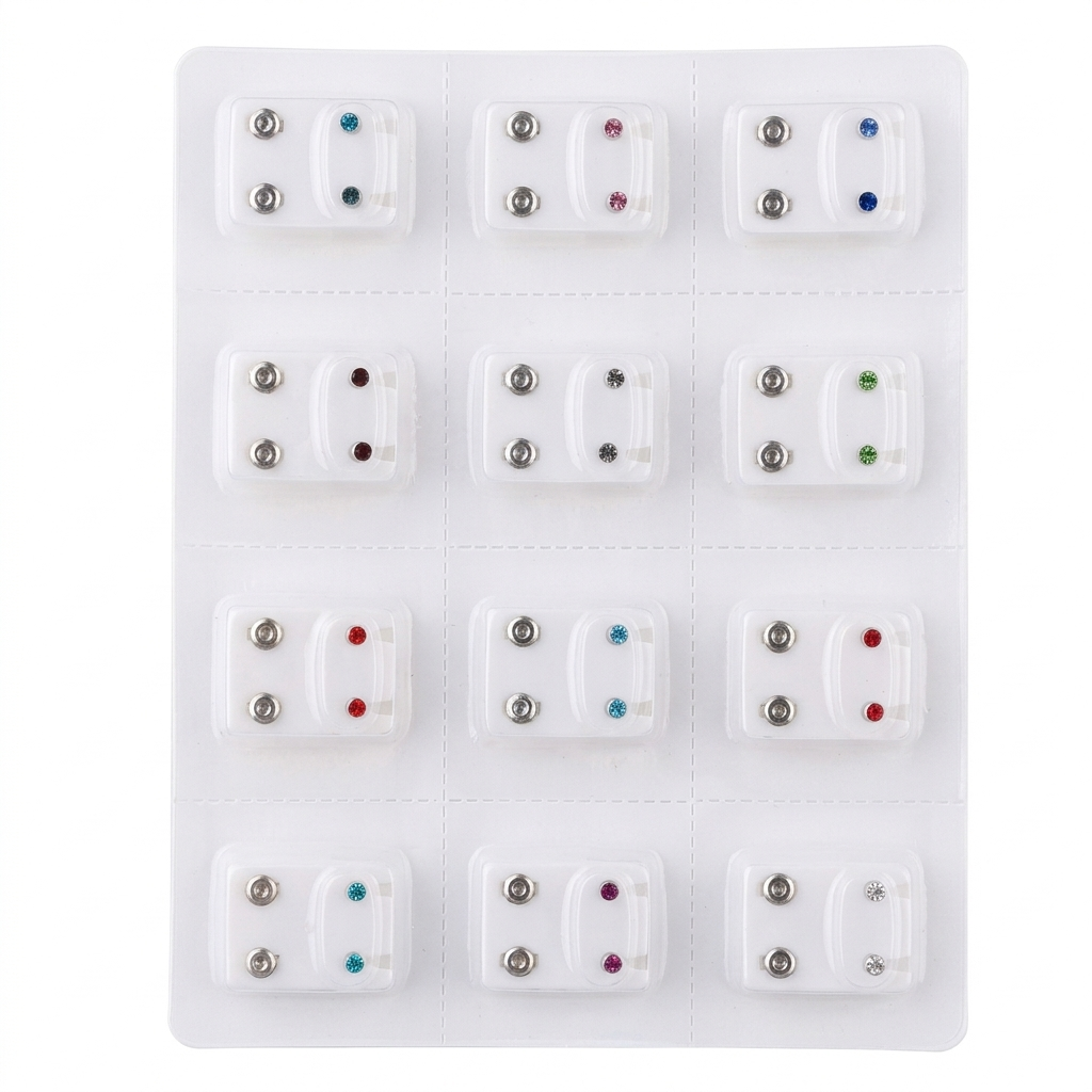 Professional Ear Piercing Gun Kit + 6 Pieces Caflon Stud Earrings | Safe & Easy Ear Piercing Tool(caflon silver mixed colors)