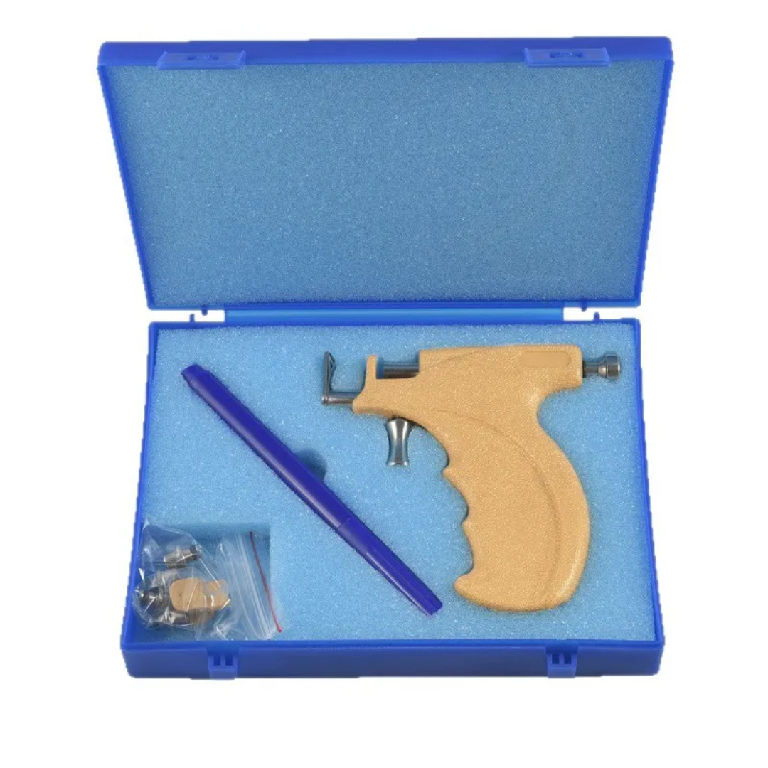 Professional Ear Piercing Gun Kit + 6 Pieces Caflon Stud Earrings | Safe & Easy Ear Piercing Tool(caflon silver mixed colors)