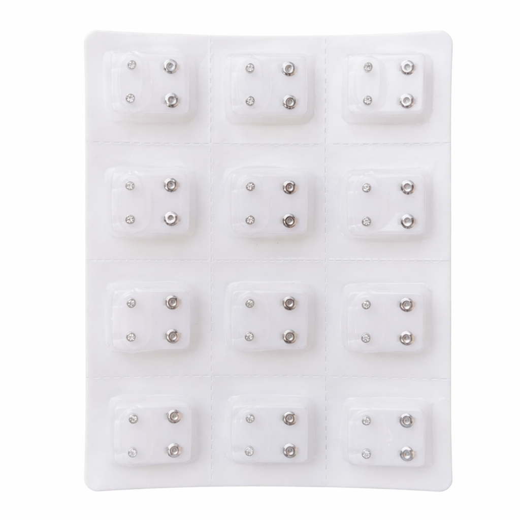 Professional Ear Piercing Gun Kit + 6 Pieces Caflon Stud Earrings | Safe & Easy Ear Piercing Tool(caflon silver shiny)