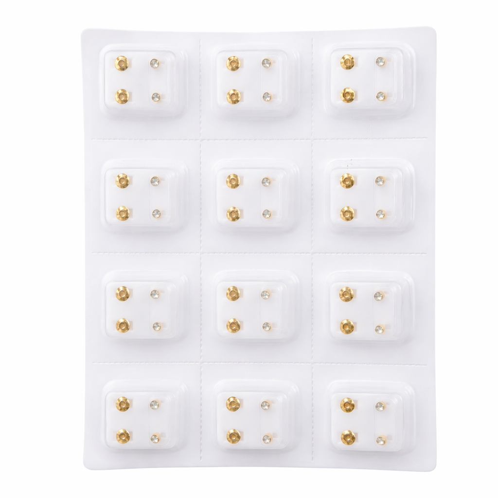 Professional Ear Piercing Gun Kit + 6 Pieces Caflon Stud Earrings | Safe & Easy Ear Piercing Tool(caflon gold shiny)