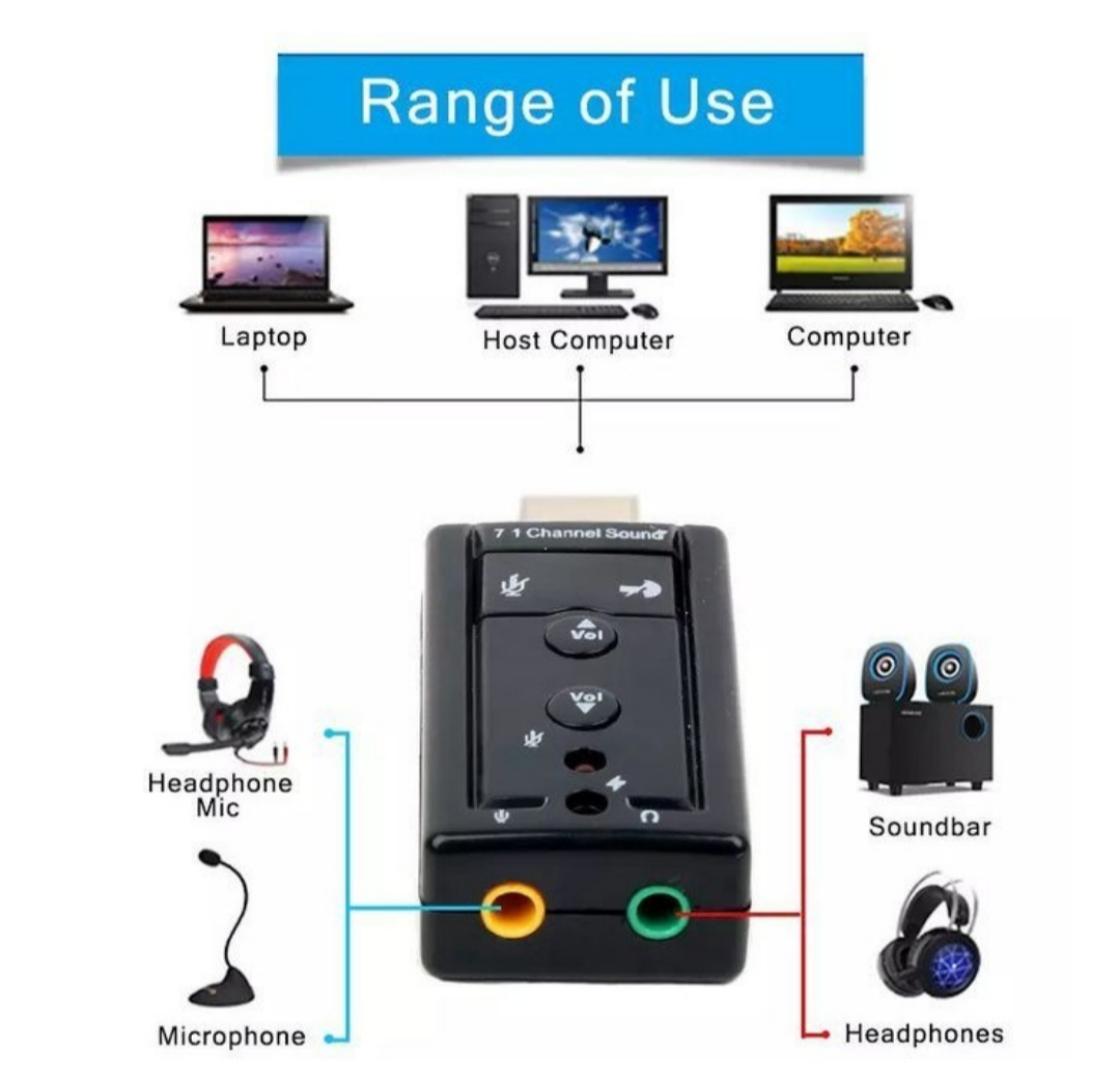 7.1 Channel Sound Card USB 2.0 Audio Adapter