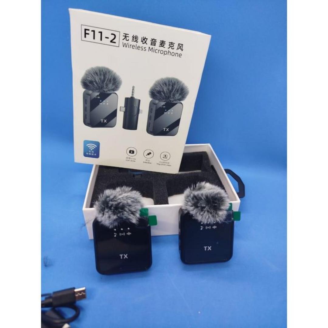 F11-2 Wireless Microphone – 3-in-1 Compatibility for iPhone, Android, and DSLR Cameras