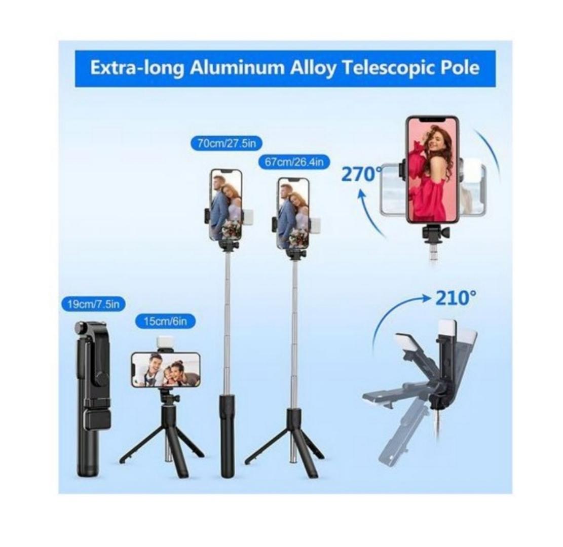 Selfie stick with led lights & Bluetooth shutter