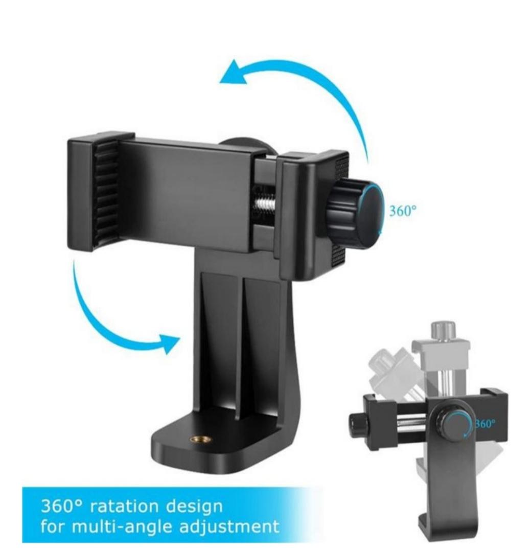 Portable 360 degrees rotation universal tripod mount phone holder