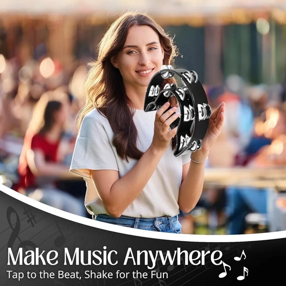 Classic Handheld Tambourine Half-Moon