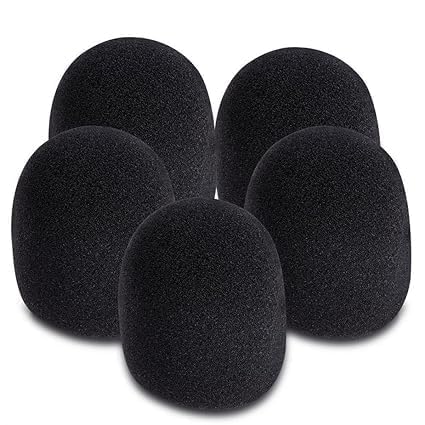 5 Pcs Handheld Stage Microphone Windscreen Foam Mic Cover/sponge Black