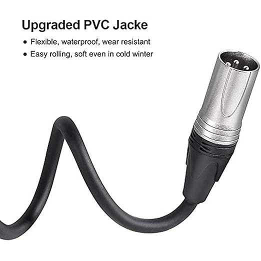 Professional Balanced 3 pin XLR Cable - male to female XLR - Microphone, Guitar, Audio, Speaker Cable, 50% Extra Cooper Alloys for Easy Soldering XLR Cable: 5 meters